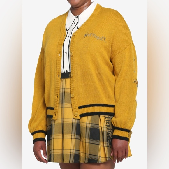 Wizarding World Harry Potter Hufflepuff Knit Cardigan Yellow/Black 5X - Picture 1 of 13